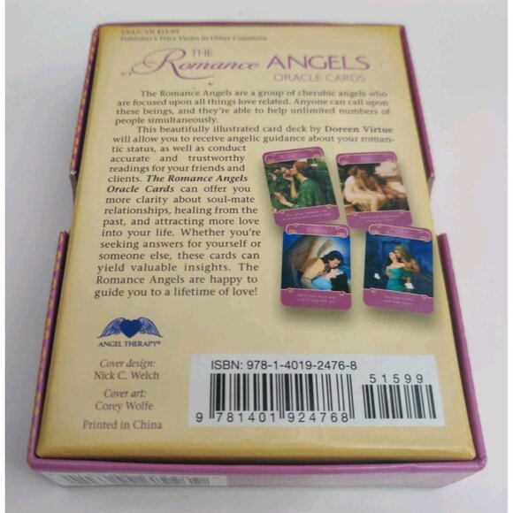 Vtg Romance Angels Oracle Cards Deck & Guidebook by Doreen Virtue OOP Original - Picture 7 of 11